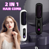 USB Rechargeable Hair Straightening Comb
